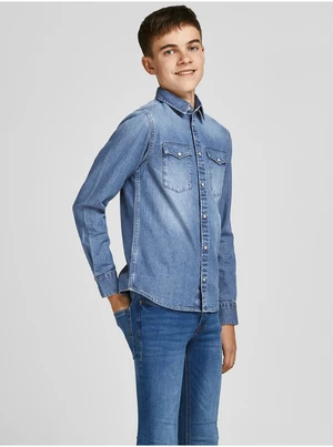 Light Blue Jack & Jones Sheridan Boys Denim Outshirt - Boys