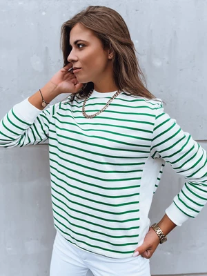 Women's blouse NAGINI with white and green stripes Dstreet