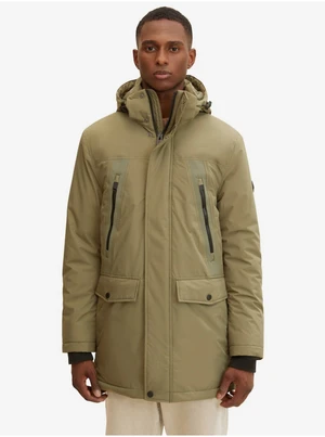 Khaki Men's Winter Jacket with Hood Tom Tailor - Men