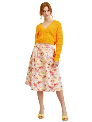 Orsay Creamy Women Floral Skirt - Women