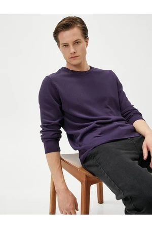 Koton Basic Knitwear Sweater Crew Neck Slim Fit Long Sleeved