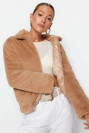 Trendyol Mink Oversized Plush Coat