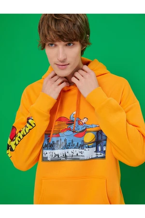 Koton Superman Hooded Oversized Sweatshirt Shards Licensed Printed