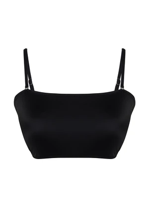 Trendyol Curve Black Strapless Bikini Top