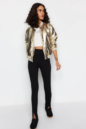 Trendyol Gold Oversize Shiny Bomber Water Repellent Jacket Coat