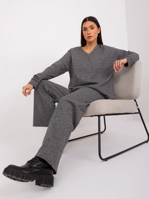 Dark grey melange casual set