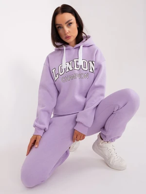 Light purple two-piece women's tracksuit