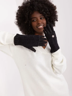 Black two-piece winter gloves