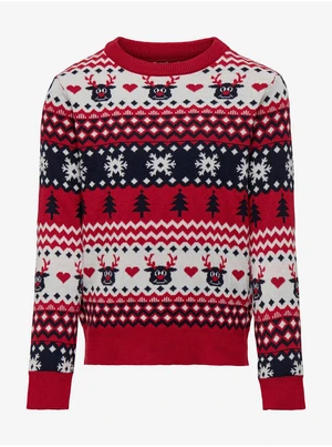 Red Girly Patterned Christmas Sweater ONLY Xmas - Girls