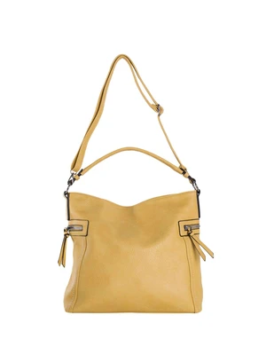 Women's dark yellow shoulder bag with handle