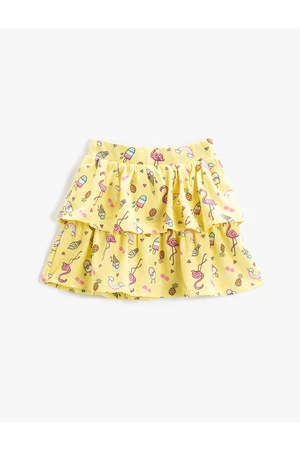 Koton Patterned Skirt with Ruffles