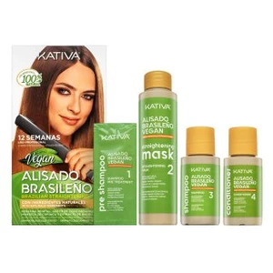 Kativa Brazilian Straightening Vegan Kit zestaw z keratyną do prostowania włosów 225 ml