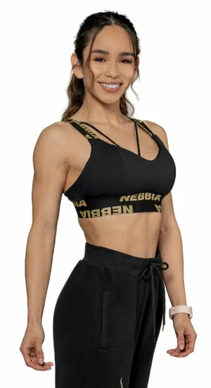 Nebbia Padded Sports Bra INTENSE Iconic Black/Gold XS Bielizna do fitnessa