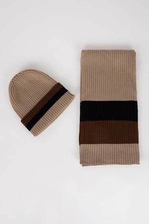 DEFACTO Boy's Color Gradient Knitwear Scarf Beanie Suit