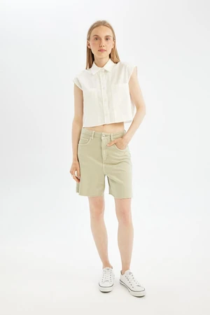 DEFACTO Cool Regular Fit Normal Waist Short Leg Gabardine Shorts