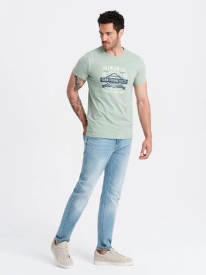 Ombre Men's San Francisco printed cotton t-shirt - ash