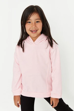 Trendyol Pink Basic Girls' Knitted Thick Sweatshirt with Fleece Fleece