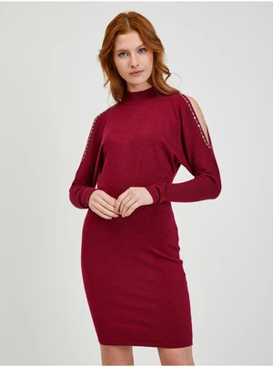 Burgundy Women's Sweater Dress with Necklines ORSAY - Ladies