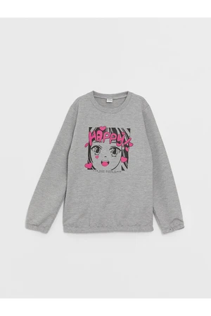 LC Waikiki Crew Neck Printed Long Sleeve Girl's Sweatshirt