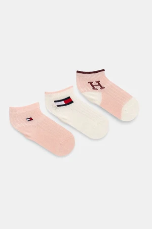 Kojenecké ponožky Tommy Hilfiger 3-pack růžová barva, 701229881