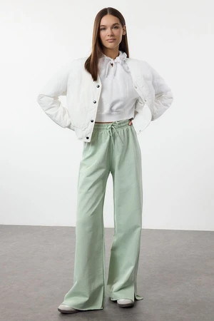 Trendyol Mint Wide Leg Thin Knitted Sweatpants