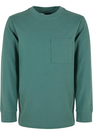 Boys' long-sleeved T-shirt with a green pocket