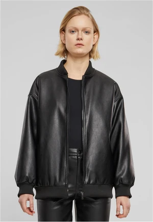 Women's jacket made of artificial leather black