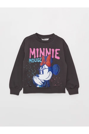 LC Waikiki Crew Neck Minnie Mouse Printed Long Sleeve Girl's Sweatshirt