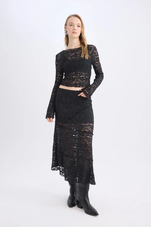 DEFACTO Coool a Form High Waist Lace Maxi Skirt