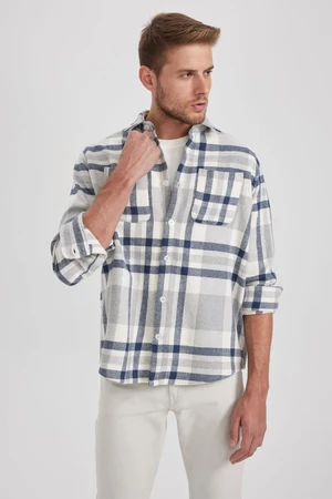 DEFACTO Relax Fit Checkered Long Sleeve Shirt