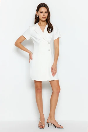 Trendyol Ecru Button Detailed Woven Dress