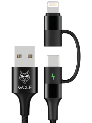 Wolf nabíjací kabel 2in1 charging cable