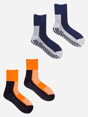 Yoclub Unisex's Half-Terry Socks With ABS 2-Pack SKA-0131U-AA0A-003