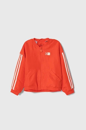 Dětská bomber bunda adidas červená barva