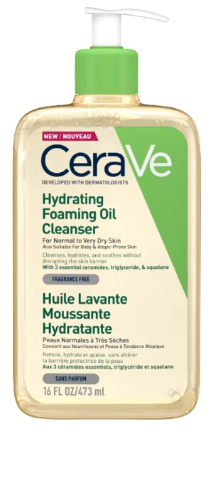 CERAVE Hydratační čisticí pěnící olej s obsahem 3 esenciálních ceramidů a lipidů 473 ml