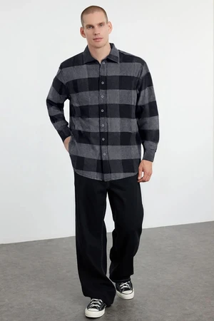 Trendyol Black Regular Fit Winter Checkered Lumberjack Shirt