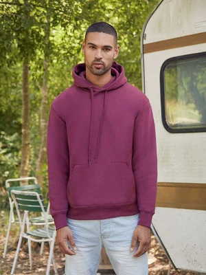 Burgundy Men's Hooded Sweat Fruit of the Loom