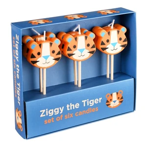 Świeczki na tort zestaw 6 szt. Ziggy The Tiger – Rex London