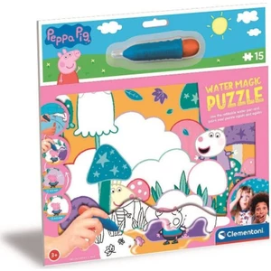 Clementoni - Puzzle s malováním vodou Water Magic: Prasátko Peppa 15 dílk