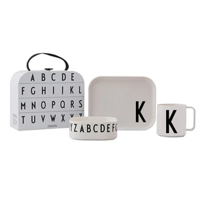 3-dielna detská jedálenská súprava s kufríkom Design Letters Classics K