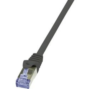 Síťový kabel RJ45 LogiLink CQ3033S, CAT 6A, S/FTP, 1.00 m, černá