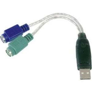 USB / PS/2 kabel klávesnice / myš Digitus DA-70118, 10.00 cm, transparentní