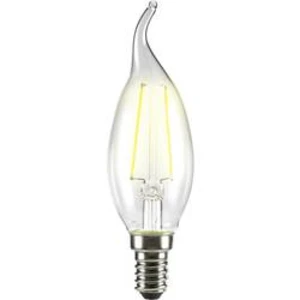 LED žárovka Sygonix 1376689 230 V, E14, 2 W = 25 W, teplá bílá, A++ (A++ - E), tvar svíčky ve větru, vlákno, 1 ks