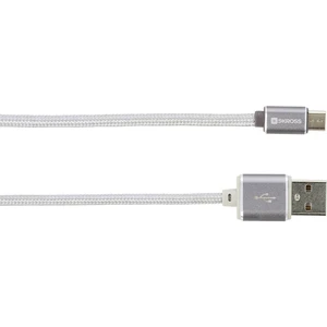 Skross #####USB-Kabel USB 2.0 #####USB-A Stecker, #####USB-Micro-B Stecker 1.00 m strieborná