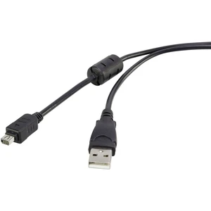 Renkforce #####USB-Kabel USB 2.0 #####USB-A Stecker, #####USB-Mini Stecker Olympus 1.50 m čierna s feritovým jadrom, poz