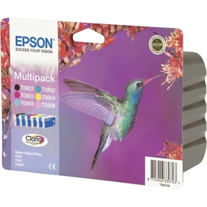 Epson Ink T0807 originál kombinované balenie čierna, zelenomodrá, purpurová, žltá, svetlá zelenomodrá, svetlá purpurová