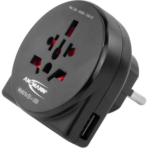 Ansmann 1250-0012 cestovný adaptér  World to EU + USB