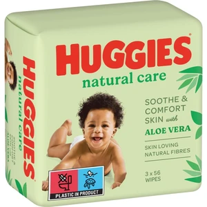 Huggies Natural Care čistiace utierky 3x56 ks