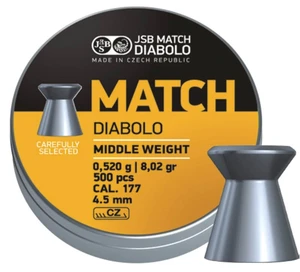 Diabolky Yellow Match Middle Weight 4.5 mm JSB® / 500 ks (Barva: Vícebarevná)