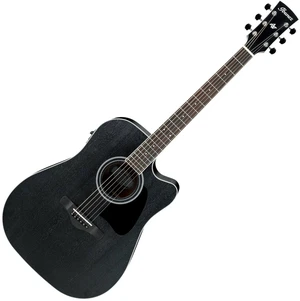 Ibanez AW84CE-WK Weathered Black Open Pore Chitarra Semiacustica Dreadnought